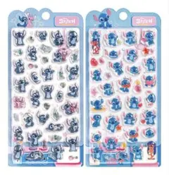 ［最安値］スティッチ 3D立体ドロップシール 2種セット ディズニーシール