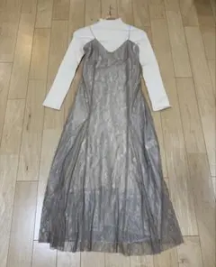 MERCURYDUO ベージュレースワンピース Fサイズ