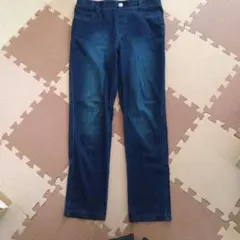 濃紺 美ストレッチ素材レギンスパンツ デニム調