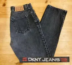 デニム 古着 90s DKNY 先染め ブラック ジーンズ バギー アメリカ製のサムネイル