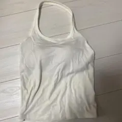 ユニクロ　ホワイトリブ編みブラトップ　S