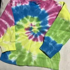 古着　　タイダイ柄　裏起毛トレーナー100
