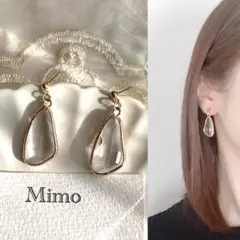 『No54』大粒クリスタルピアス　シンプル　透明　上品　ハンドメイドイヤリング