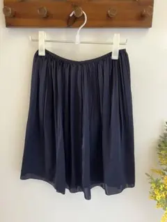 ★UNTITLED★綺麗なネイビープリーツスカート1★ ひざ丈★日本製★