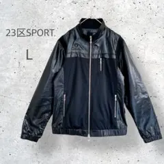 【23区SPORT】　ゴルフ　ナイロンジャケット　ダブルジップ　光沢感　ウェア