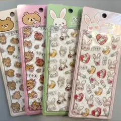 りるくま うさもち ぷくぷくキャンディシール　4セット
