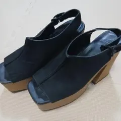 EMODA 厚底サンダル　ブラック　オープントゥサンダル　L 難有り