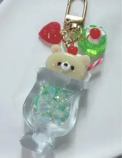 クリームソーダ メロンソーダ レジンヘアゴム キーホルダー - メルカリ