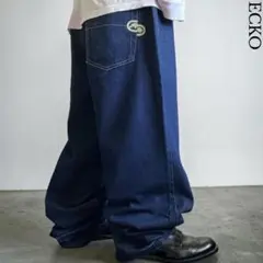 美品 00s 極太 ECKO リジッド バギージーンズ 刺繍　B系 HIPHOPのサムネイル