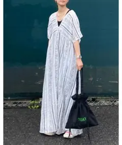 新品　lowy by corners 3way花柄ストライプVネックワンピース