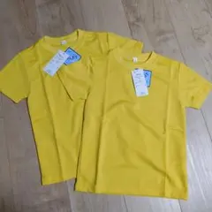 【新品未使用】カジュアル機能Tシャツ　イエロー　サイズJS　2枚セット