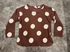 ZARA ザラ キッズ ドット柄 ロンT 長袖カットソー ブラウン 110