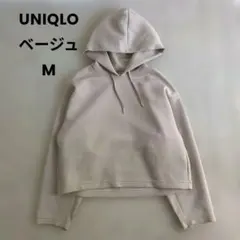 【名品】ユニクロ ドライソフトスウェットプルパーカ ベージュ M 422804