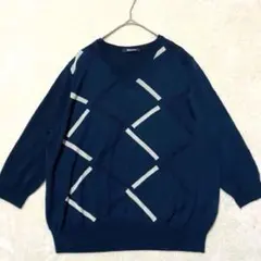 【美品✨】アクアスキュータム カシミヤ混 Vネックセーター 5分袖