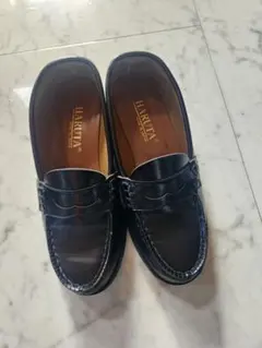 HARUTA 黒 レザー ローファー