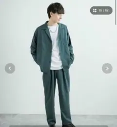 nylaus セットアップ ブルーグリーン M カジュアルセットアップ