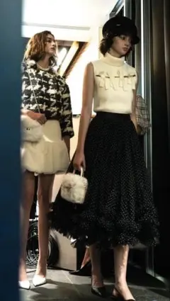 2way dot bloom skirt sheller♡