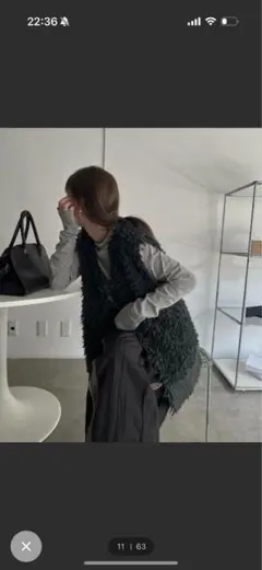 WILLFULLY リバーシブルニットベスト ブラック