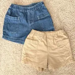 【2点セット】UNIQLO ユニクロ デニムイージーショートパンツ 80