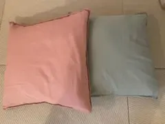 クッションカバー 45×45cm 2枚セット ピンク グリーンのサムネイル