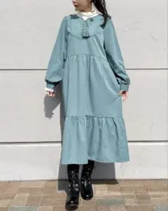 axes femme アクシーズファム キルティングブロッキングワンピース