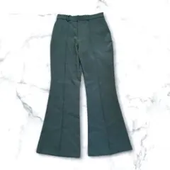 GRLグレイルフロントタックフレアパンツブルーグリーンサイズL