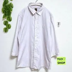 タケオキクチ・メンズ 五分丈シャツ M 綿100%ストライプ 薄いピンク