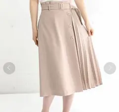 プリーツスカート 膝丈