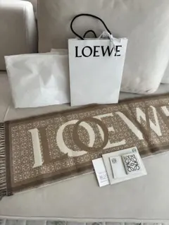 新品未使用LOEWEロエベ　アナグラムラブマフラージャガードウールカシミア