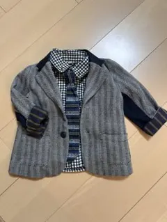 D. fesense ヘリンボーンジャケット3点セット 90サイズ