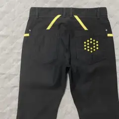 ●プーマゴルフ●ストレッチパンツ 82 ブラック スラックス 黒系 イエローのサムネイル