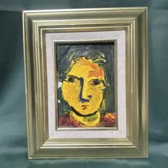 額縁　肉筆　油彩　絵画　Ｆ1号キャンバス画　美術品　人物画　ア-ト インテリア