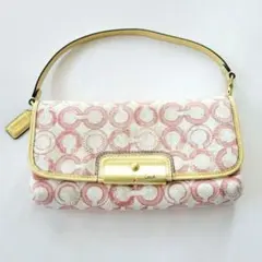 【美品】COACH　2wayバッグ　シグネチャーコレクション　リストレットポーチ
