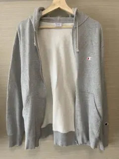 Champion ジップアップパーカー グレー XL
