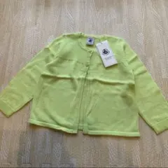 【新品】PETIT BATEAU★黄緑 カーディガン