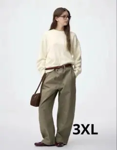 GU スウェットライクニット クルーネックセーター