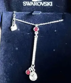 ★SWAROVSKIスワロフスキー　ネックレス　プレート　クリアストーン