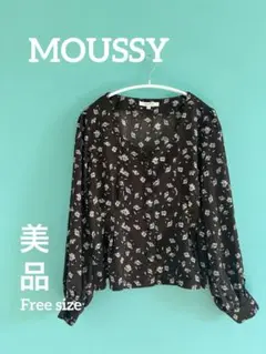 MOUSSY 花柄ブラウンシャツ Fサイズ　長袖