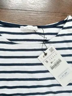 新品未使用 ZARA ストライプ フレアスリーブ Tシャツ S