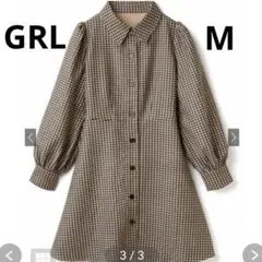 グレイル　ワンピース　ミニワンピース　長袖　ブラウン　黒　Aライン