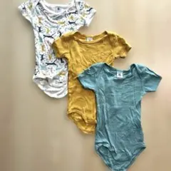 【PETIT BATEAU】3枚セット　半袖ボディ肌着12m/74cm