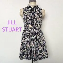 JILL STUART 花柄ノースリーブひざ丈ワンピース へそ出しワンピース　S