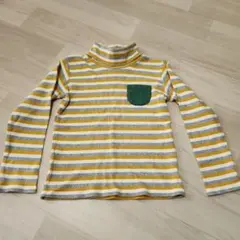Samansa Mos2 Lagom タートルネック ボーダー カットソー