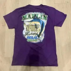 NEUSE sport shop Tシャツ パープル バックプリント　魚　紫