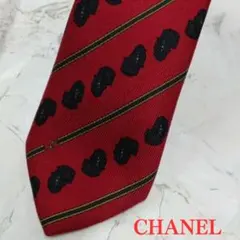 【SORA.様専用】シャネル　ネクタイ　赤　ペイズリー柄　シルク100【n914