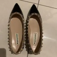 スタッズ付きパンプス38(24cm) ブラック