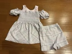 130cm パステルカラーチェック柄 水着セット