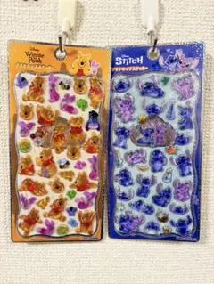 まとめ売り大歓迎！【正規品】プチドロップステッカー プーさん スティッチ