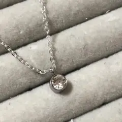 クリスタル 【artificial】一粒シルバーネックレス