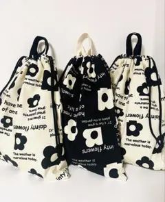 エコちゃん様オーダーページ フラワー柄の体操着袋　3点